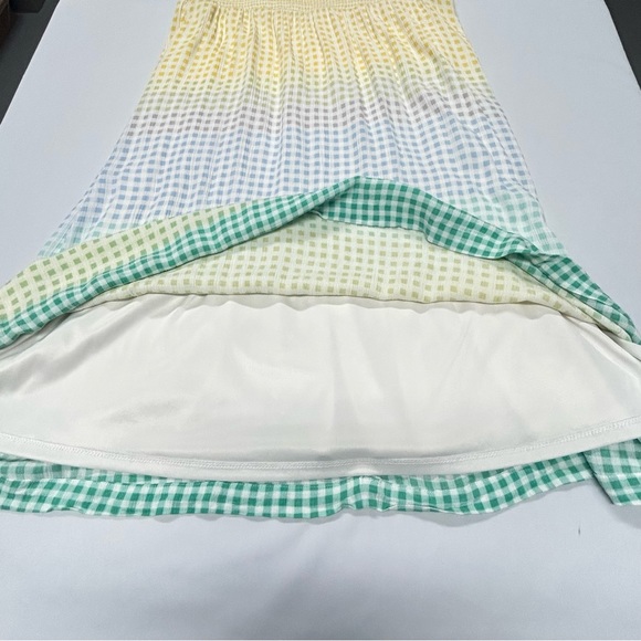 Lauren Conrad Womens Midi Sundress Sz XL Smocked Stretch Gauzy Gingham Coquette - Picture 7 of 12